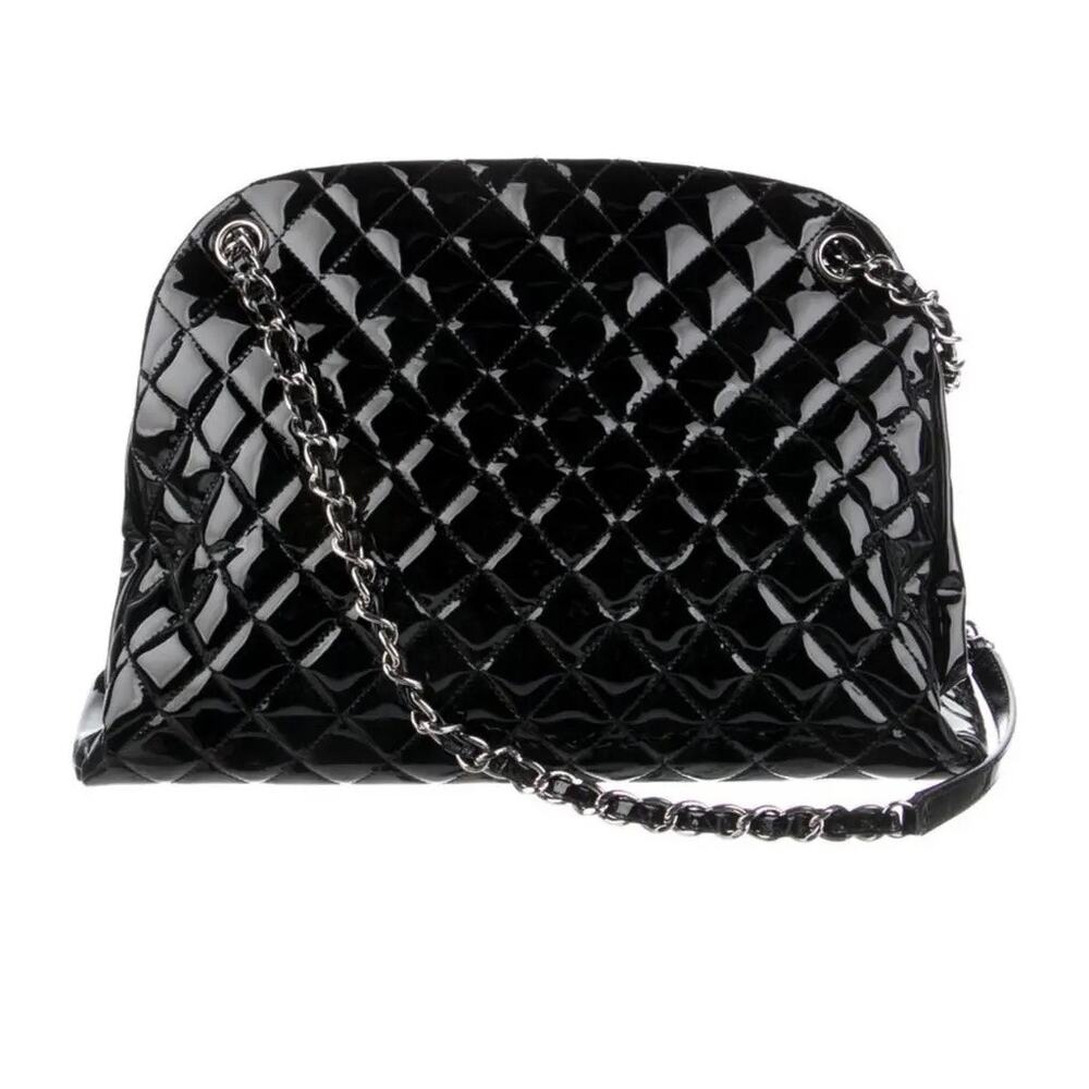 Chanel Black Quilted Patent Leather XL Just Mademoiselle Pristine - Picture 2 of 16